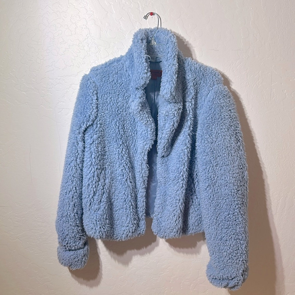 Cozy Light Blue Faux Fur Coat